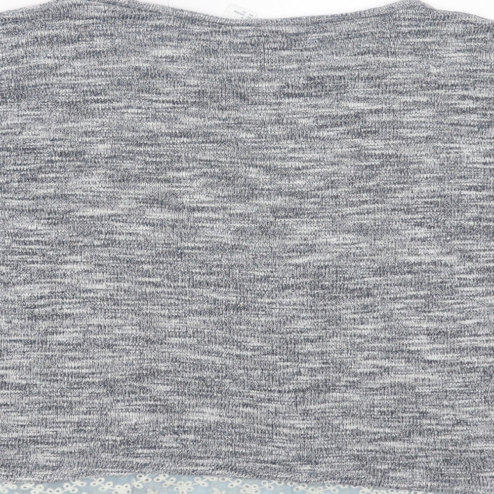 Divided by H&M Womens Blue  Knit Pullover Jumper Size S  - lace hem