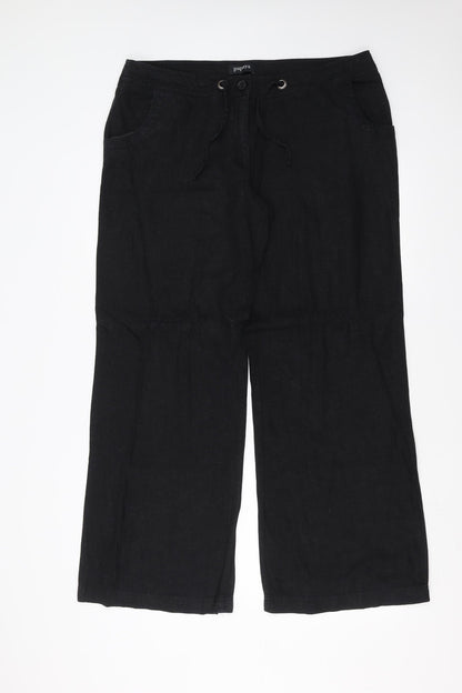 Womens UK Size 38 in Papaya Regular Fit  Black Trousers