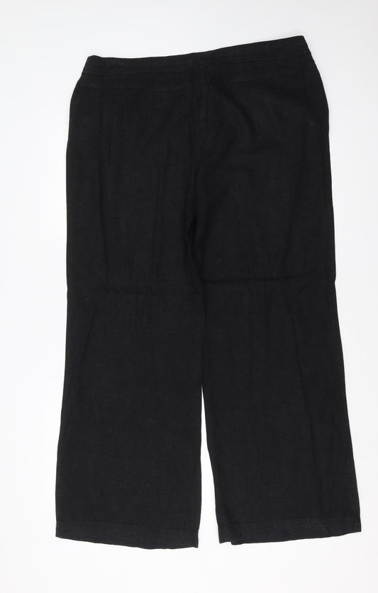 Womens UK Size 38 in Papaya Regular Fit  Black Trousers