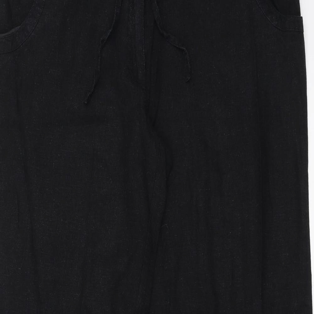 Womens UK Size 38 in Papaya Regular Fit  Black Trousers
