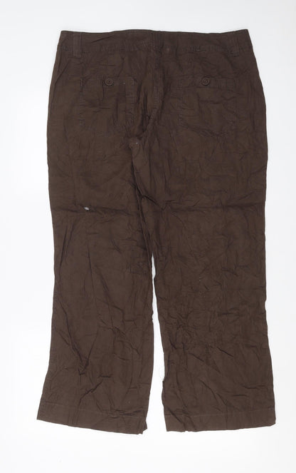 Womens UK Size 38 in F&F Regular Fit  Brown Trousers