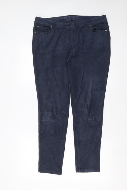 Womens UK Size 16 Marks and Spencer Slim Fit  Blue Trousers