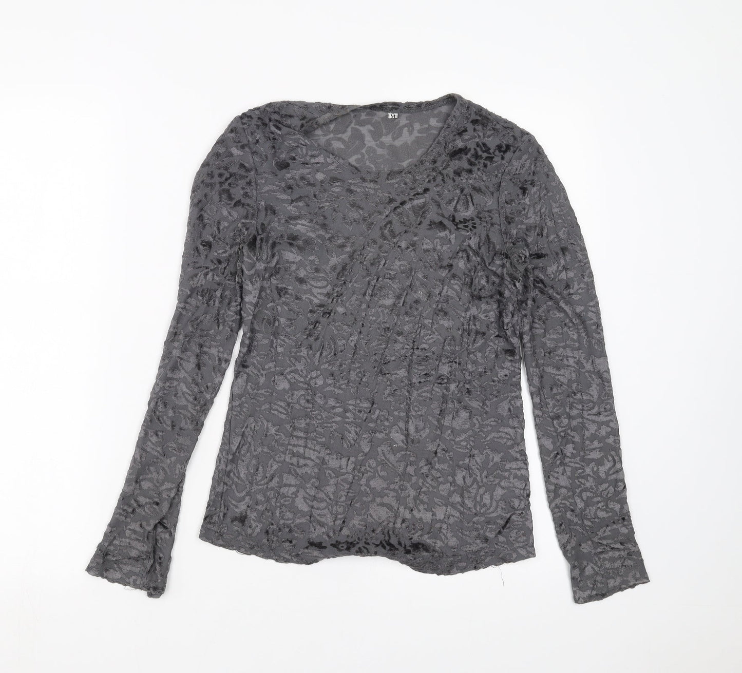Womens UK Size M Preworn Grey Basic Blouse