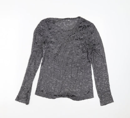 Womens UK Size M Preworn Grey Basic Blouse