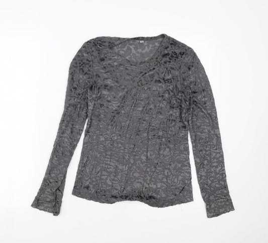 Womens UK Size M Preworn Grey Basic Blouse