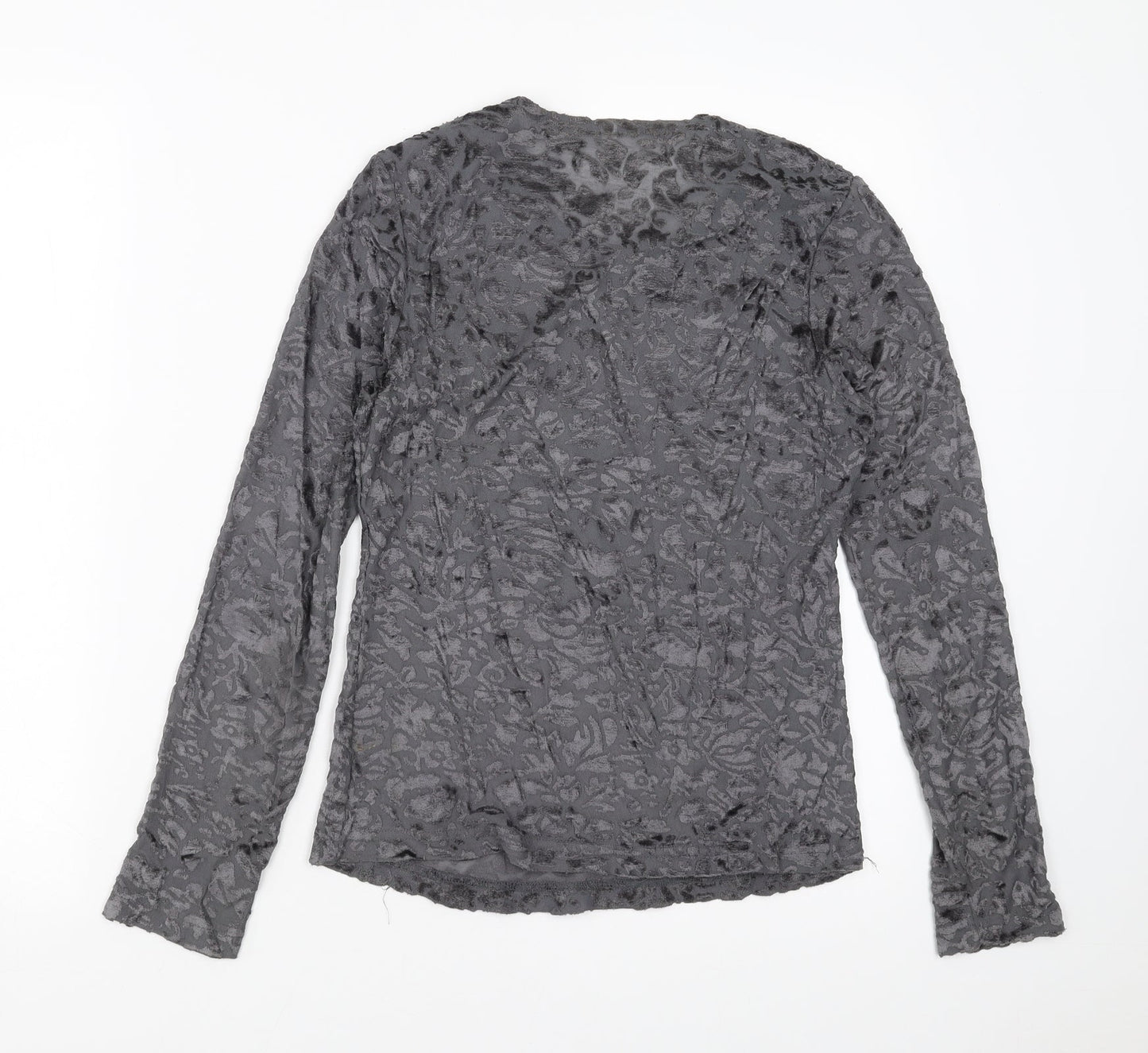 Womens UK Size M Preworn Grey Basic Blouse