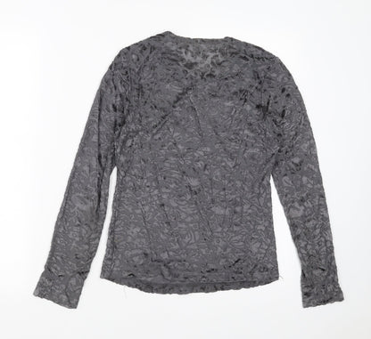 Womens UK Size M Preworn Grey Basic Blouse