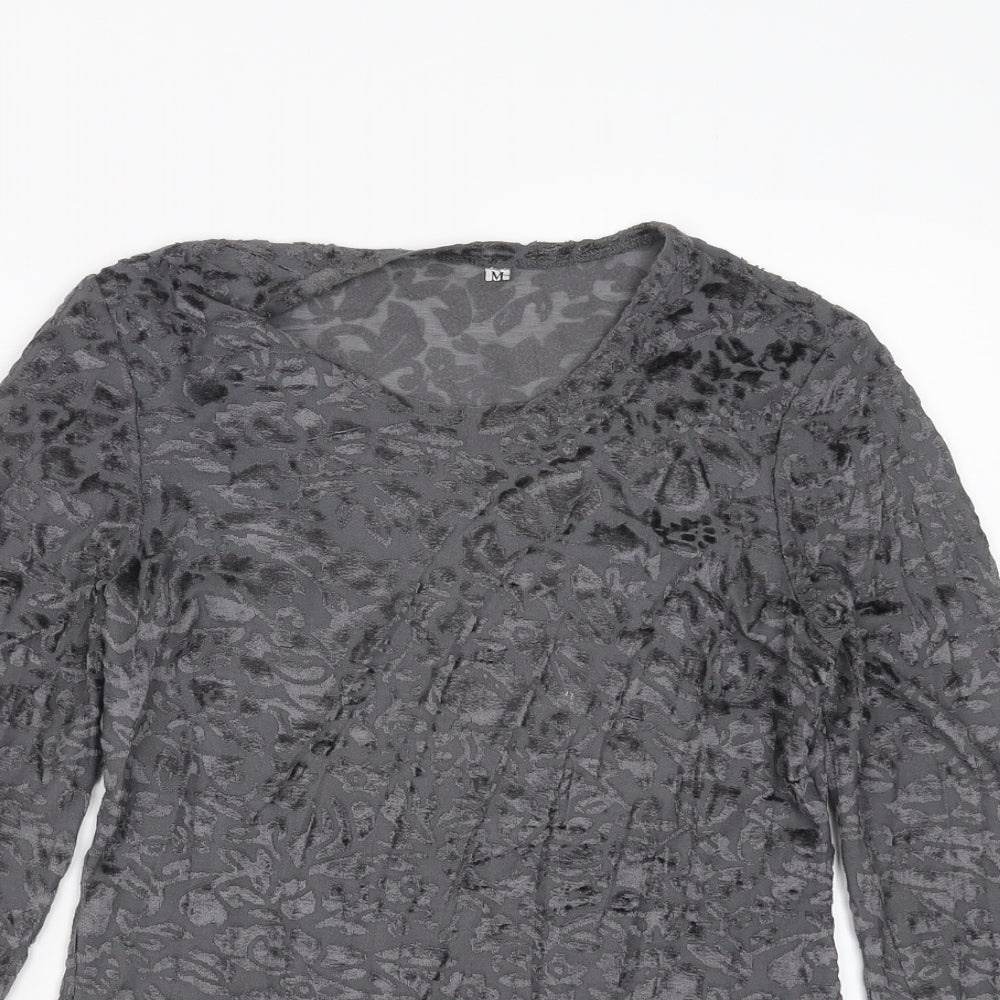 Womens UK Size M Preworn Grey Basic Blouse