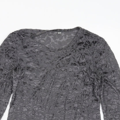 Womens UK Size M Preworn Grey Basic Blouse