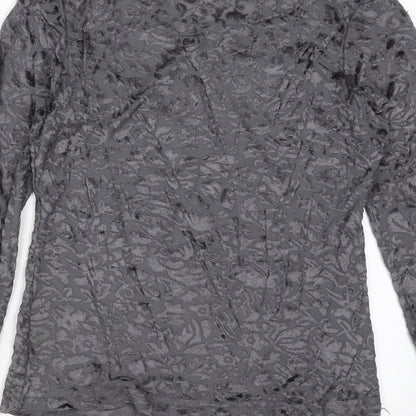Womens UK Size M Preworn Grey Basic Blouse