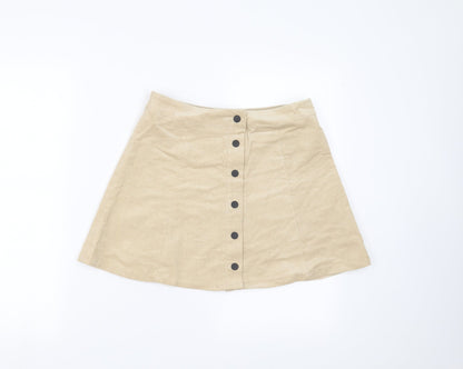 Glamorous Womens Beige  Corduroy A-Line Skirt Size S