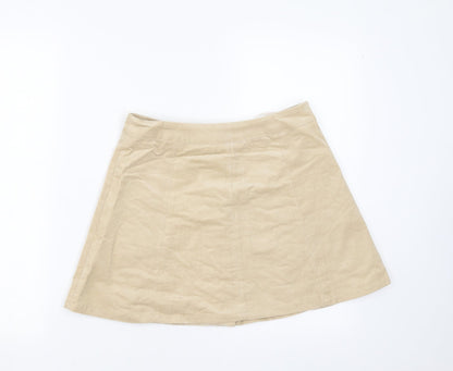 Glamorous Womens Beige  Corduroy A-Line Skirt Size S