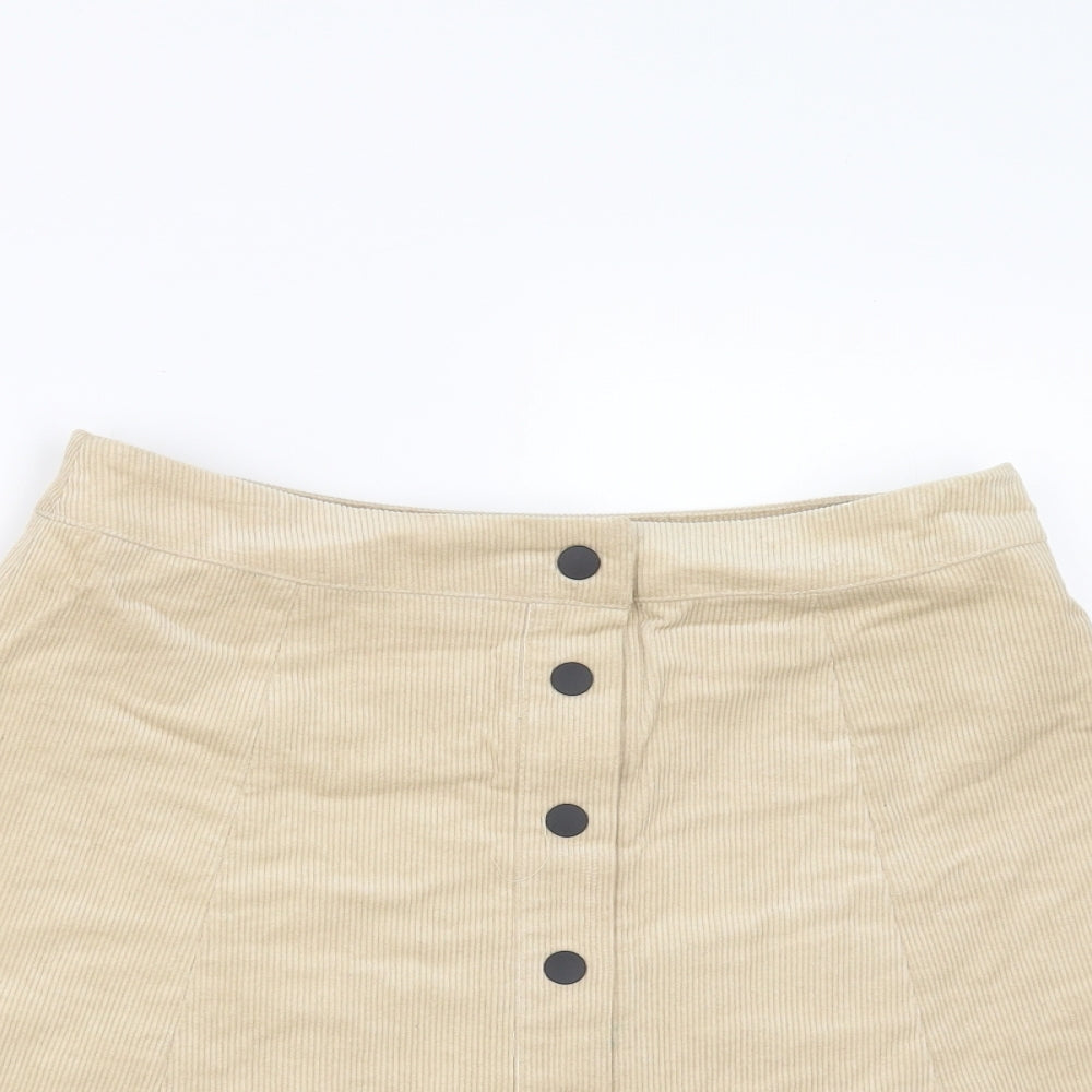 Glamorous Womens Beige  Corduroy A-Line Skirt Size S