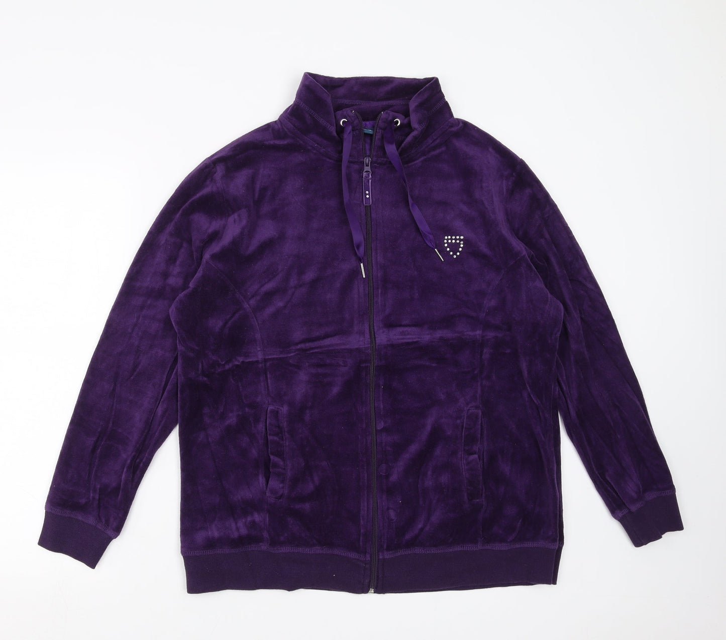 Womens UK Size XL ESMARA Purple Full Zip Jumper
