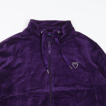 Womens UK Size XL ESMARA Purple Full Zip Jumper