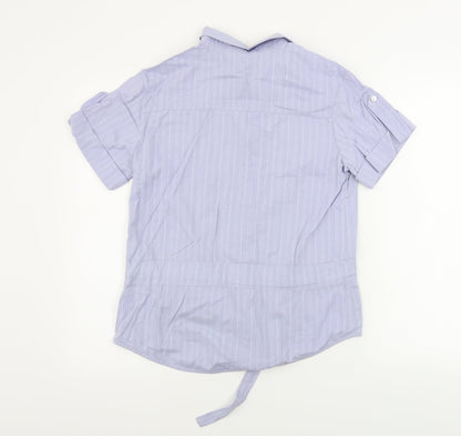 Womens UK Size 8 Marks and Spencer Blue Basic Button-Up