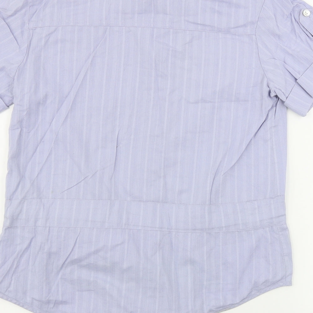 Womens UK Size 8 Marks and Spencer Blue Basic Button-Up