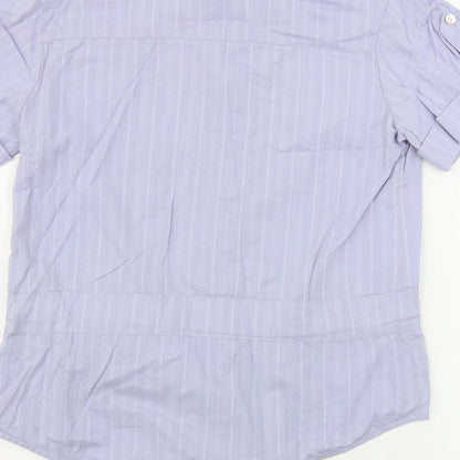 Womens UK Size 8 Marks and Spencer Blue Basic Button-Up