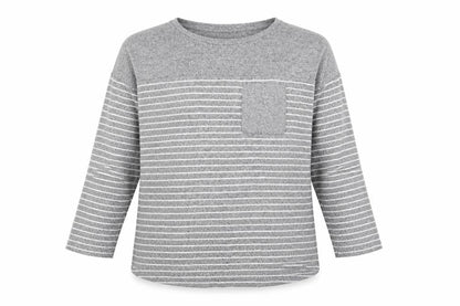 Capsule Womens Grey Striped Pullover Jumper Size 24