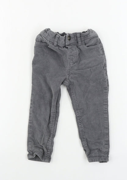 TU Girls Grey  Corduroy  Trousers Size 2 Years