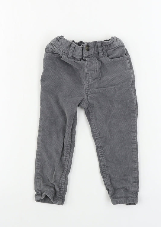 TU Girls Grey  Corduroy  Trousers Size 2 Years