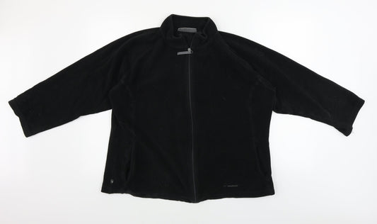 Womens UK Size 18 Mountain Life Black Full Zip Jumper