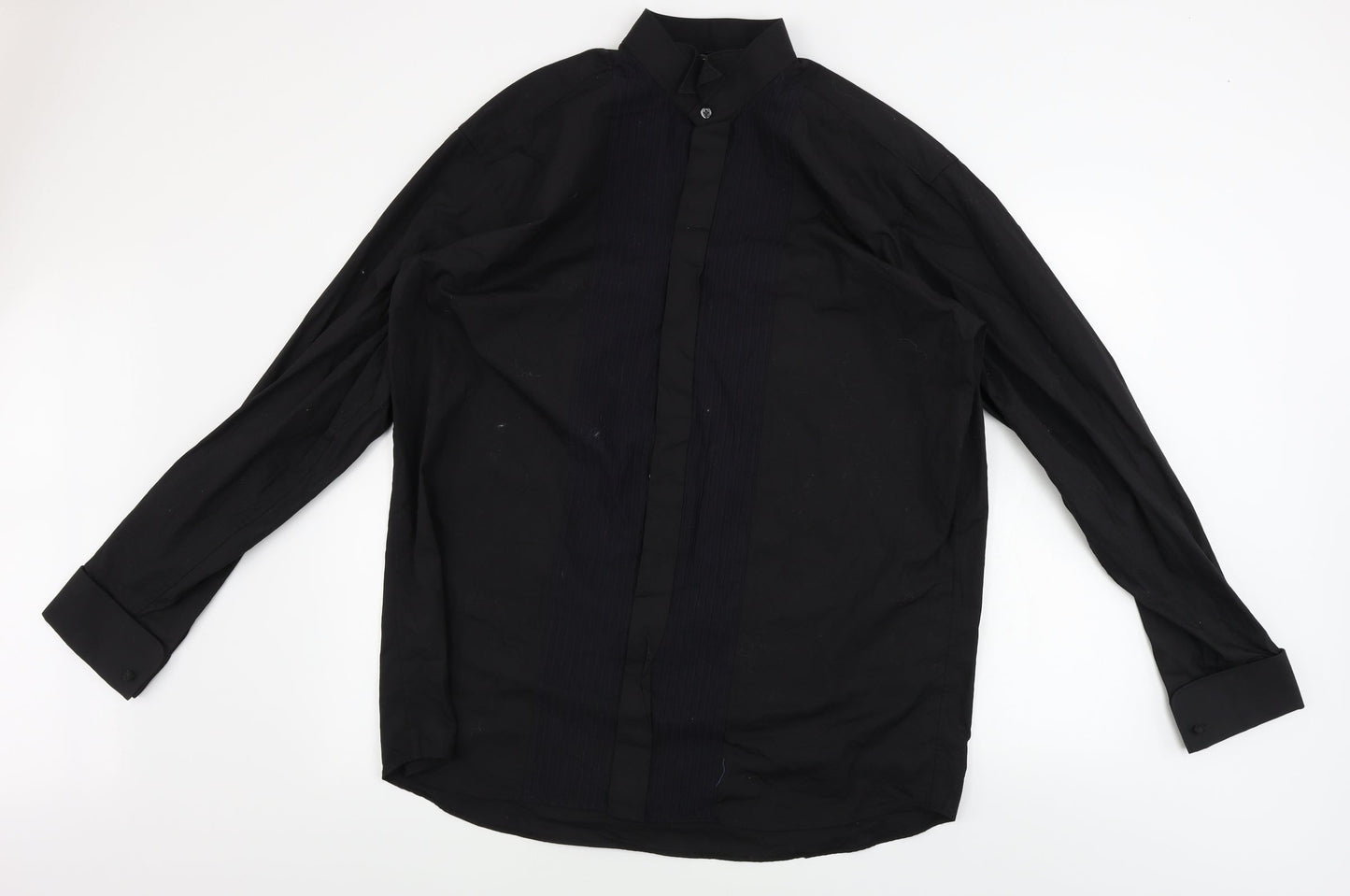 Mens UK Size 17 colin ross Black  Button-Up Long Sleeve Casual Shirt