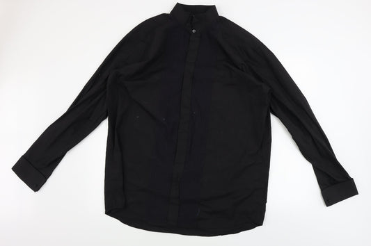 Mens UK Size 17 colin ross Black  Button-Up Long Sleeve Casual Shirt