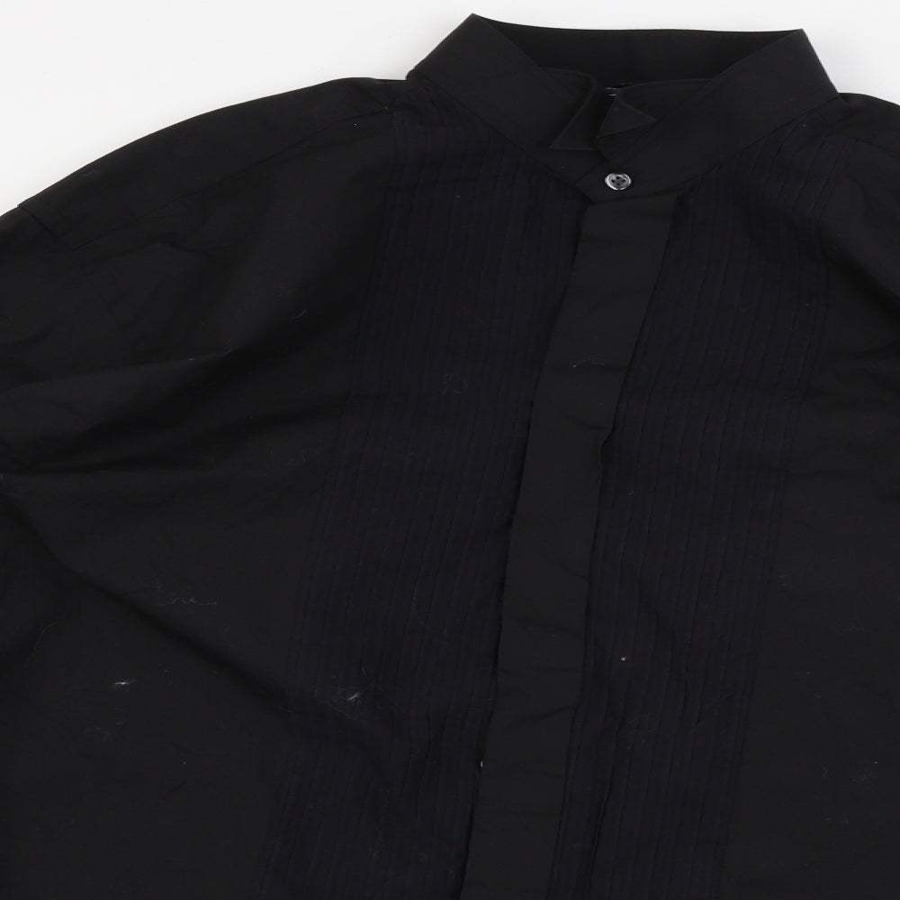 Mens UK Size 17 colin ross Black  Button-Up Long Sleeve Casual Shirt