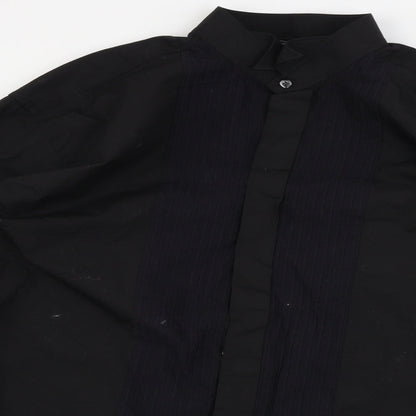 Mens UK Size 17 colin ross Black  Button-Up Long Sleeve Casual Shirt