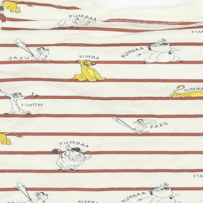 Primark  Boys Beige Striped  Basic T-Shirt Size 12-18 Months  - Lion King