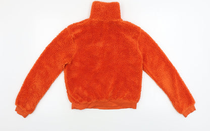 Womens UK Size 8 Topshop Orange Henley Jumper