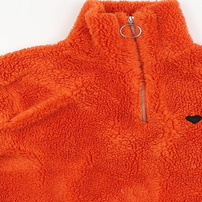Womens UK Size 8 Topshop Orange Henley Jumper