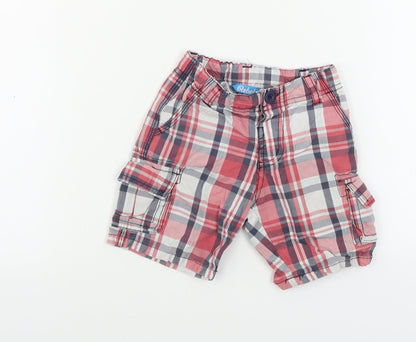 Primark Boys Red Check  Cargo Shorts Size 2 Years