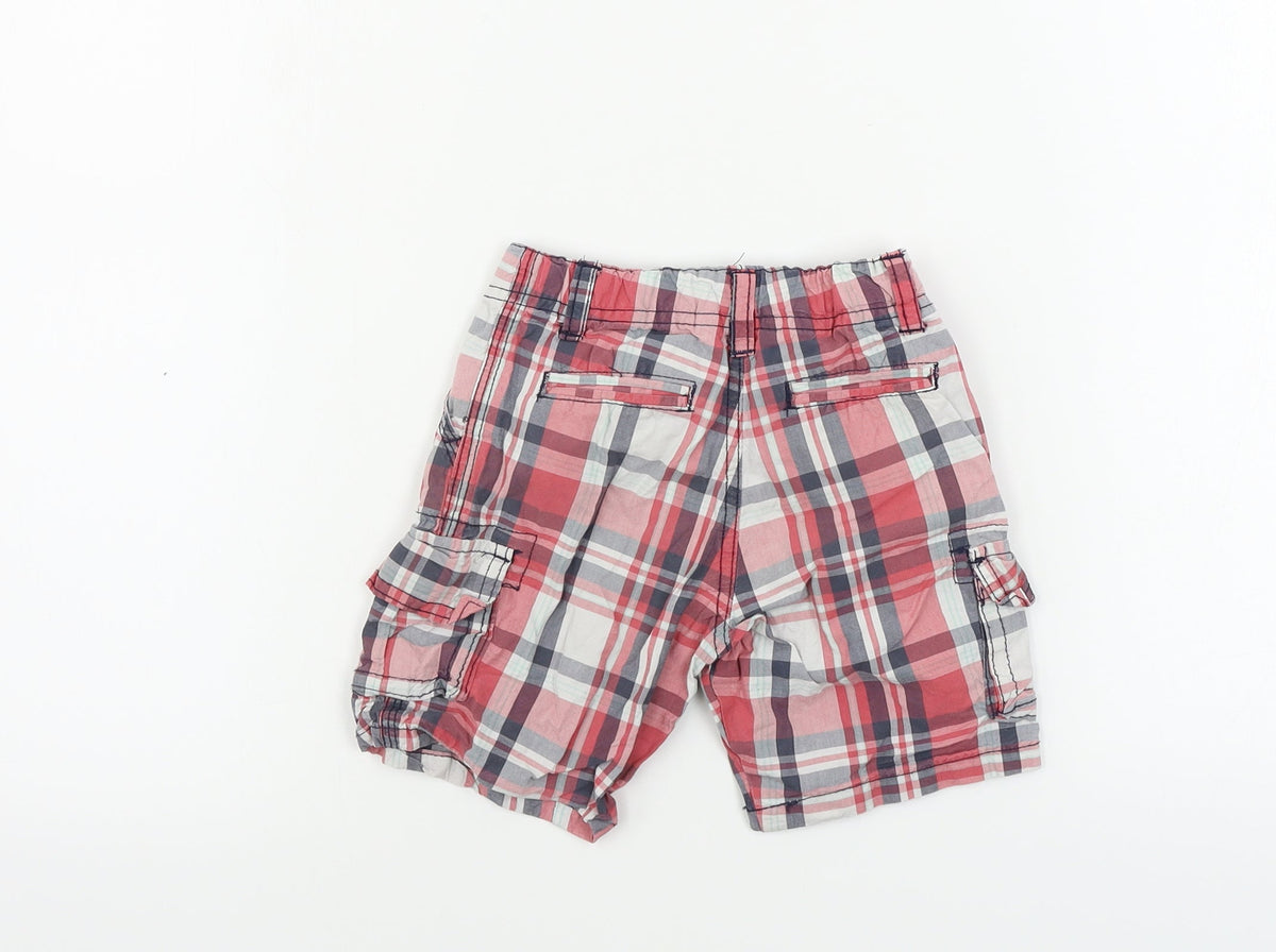 Primark Boys Red Check  Cargo Shorts Size 2 Years