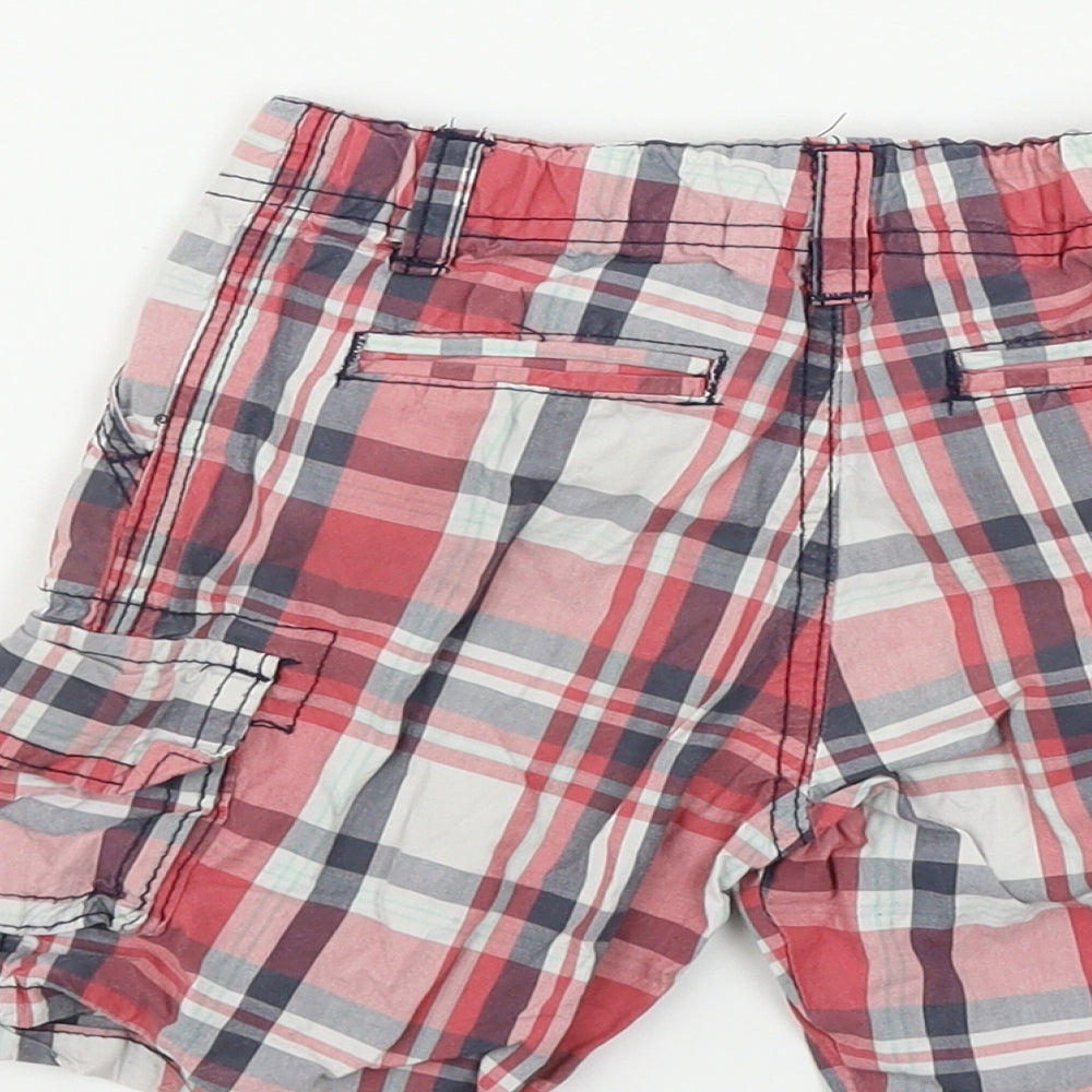 Primark Boys Red Check  Cargo Shorts Size 2 Years