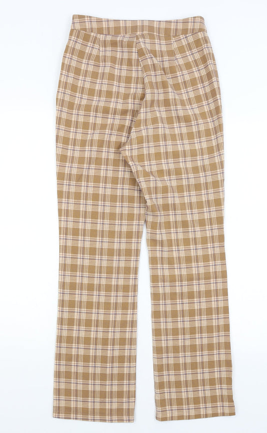 SheIn Womens Brown Plaid  Trousers  Size S L27 in