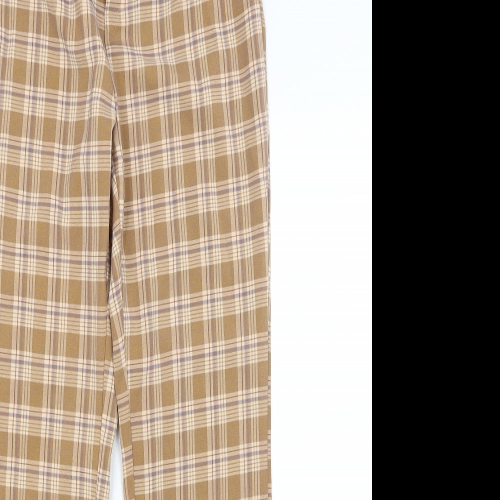 SheIn Womens Brown Plaid  Trousers  Size S L27 in