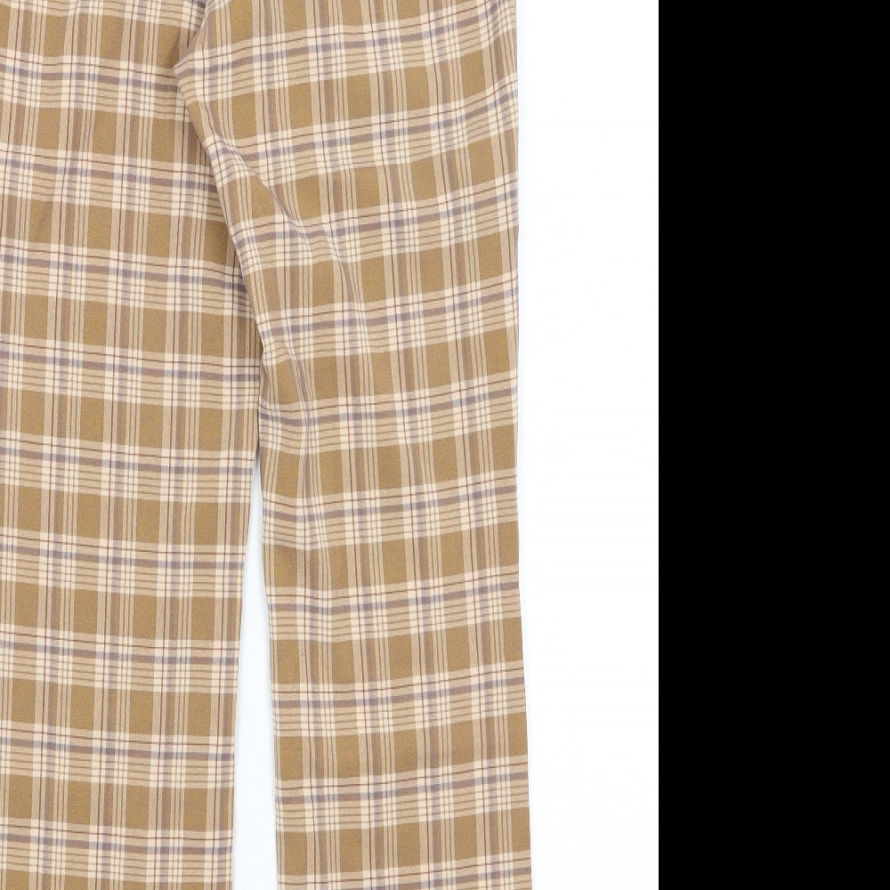 SheIn Womens Brown Plaid  Trousers  Size S L27 in