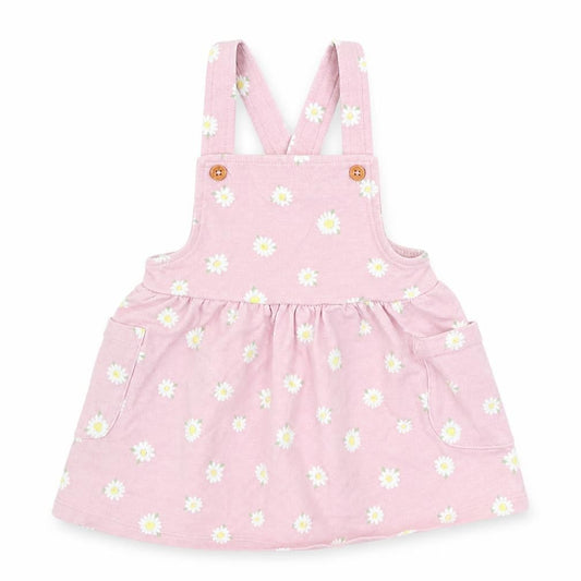 Nutmeg Baby Pink Floral  Pinafore/Dungaree Dress  Size 3-6 Months