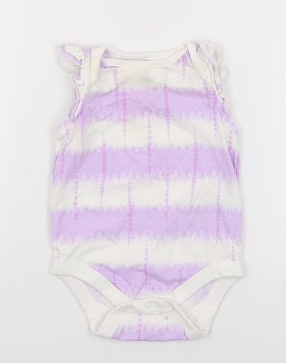 Baby Gap Baby Purple Striped  Romper One-Piece Size 3-6 Months