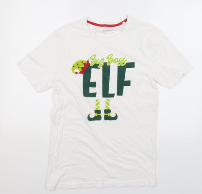 Mens UK Size S Easy White  T-Shirt