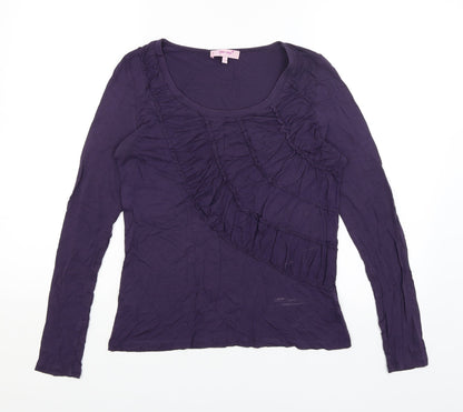 Womens UK Size 10 Per Una Purple Basic T-Shirt