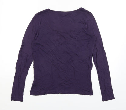 Womens UK Size 10 Per Una Purple Basic T-Shirt