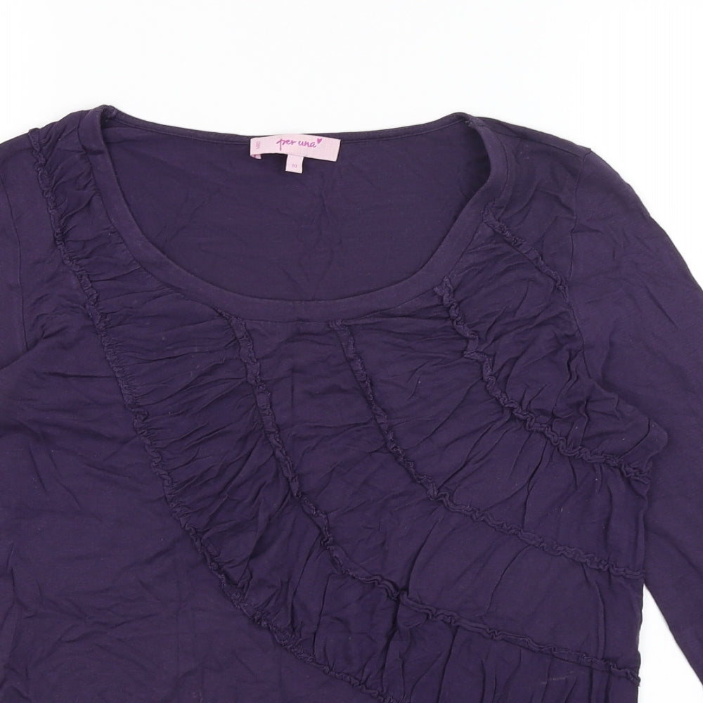 Womens UK Size 10 Per Una Purple Basic T-Shirt