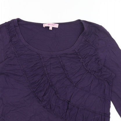 Womens UK Size 10 Per Una Purple Basic T-Shirt