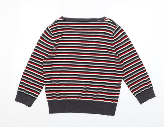 CC Womens Grey Striped  Pullover Jumper Size XL