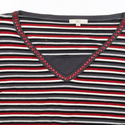 CC Womens Grey Striped  Pullover Jumper Size XL