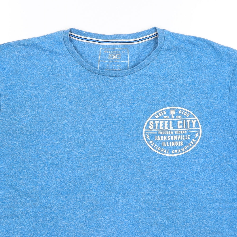 F&F Mens Blue    T-Shirt Size L