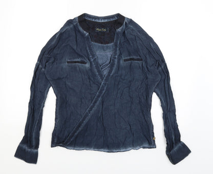 Plus Fine Womens Blue   Basic T-Shirt Size M